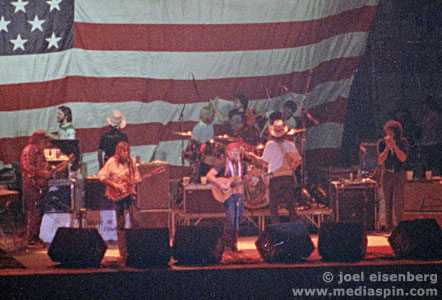 Willie Nelson with American Flag