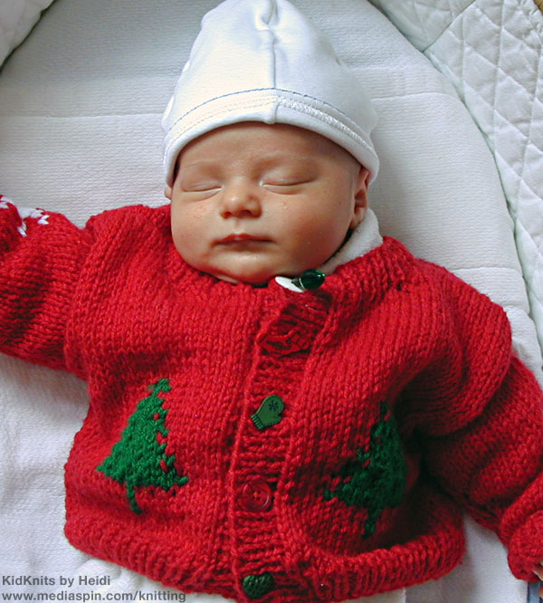 Red Christmas Tree Baby Sweater