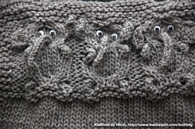 Elephant pattern child's sweater vest close up detail