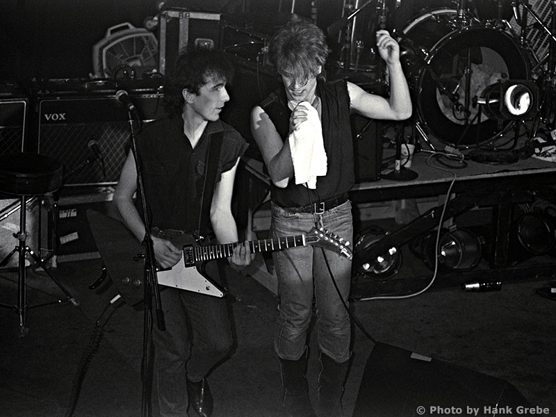 U2's The Edge and Bono, 1982, Madison, Wisconsin, USA